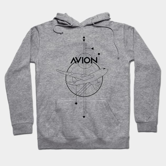 Aviation Aircraft Geometric Plane Hoodie by Avion